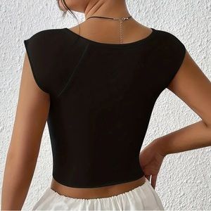 A black crop top